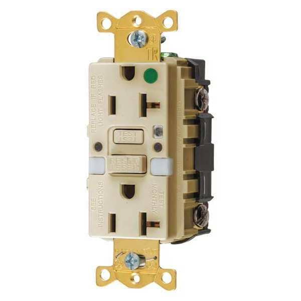 Receptáculo GFCI para hospital, marfil, 20A, 1 HP - GFTRST83INL