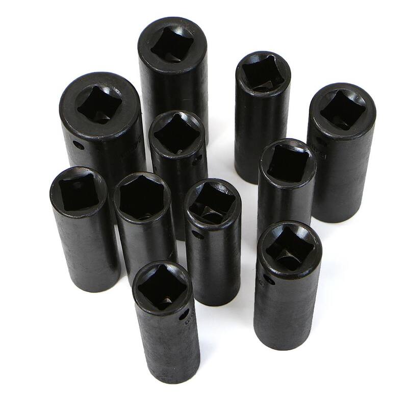 Juego de 12 piezas de sockets de impacto profundos métricos de 1/2 pulgadas con estuche (35701-H) de XtremepowerUS.