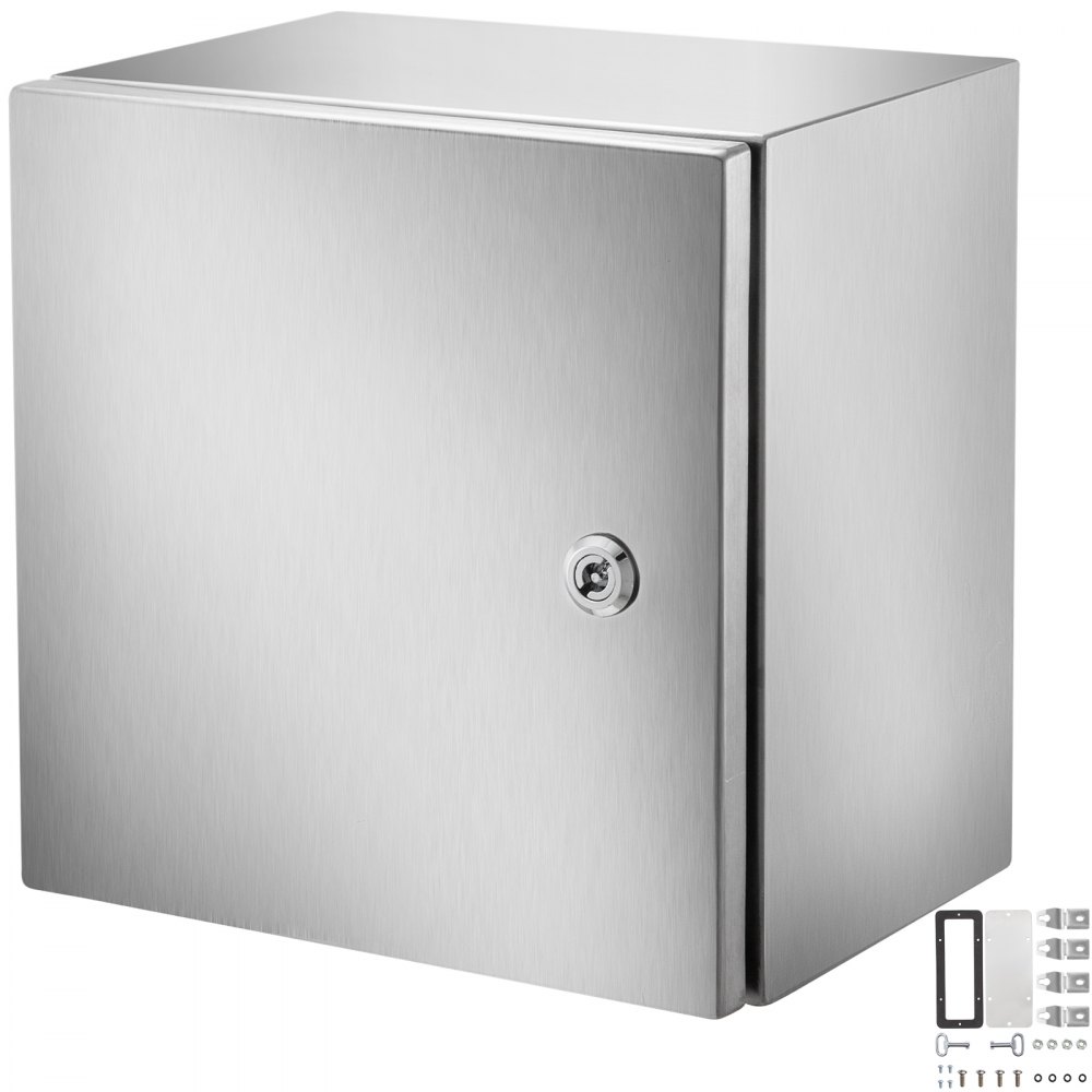VEVOR NEMA Stainless Steel Enclosure, 12 x 12 x 8'' NEMA 4X Steel Electrical Box, IP66 Waterproof & Dustproof, Outdoor/Indoor Electrical Junction Box, with Mounting Plate - DQX304BXG12128001V0