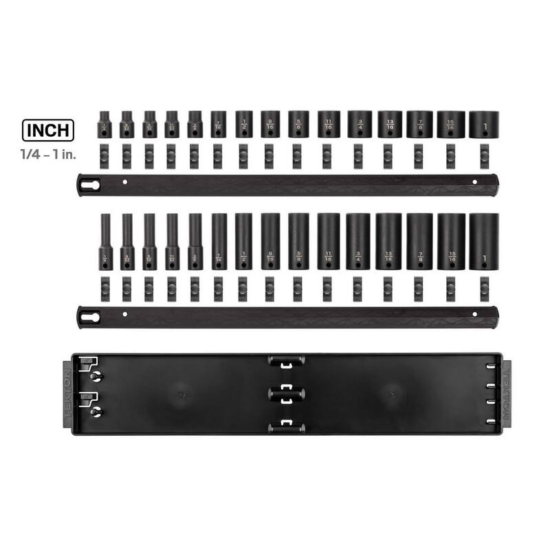 Set de dados de impacto de 6 puntos de 3/8 de pulgada TEKTON (30 piezas) (1/4-1 pulgada) con rieles - SID91210