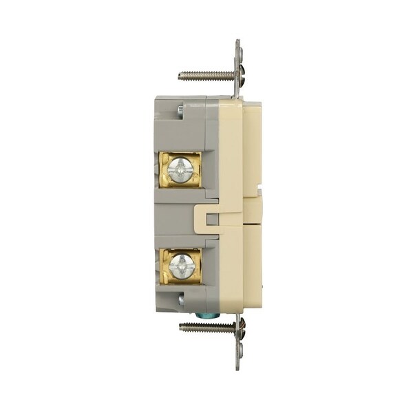 Receptáculo GFCI Eaton, 125 V, 15 A, NEMA: NEMA 5-15R, Cableado Trasero y Lateral, Marfil - GF15V