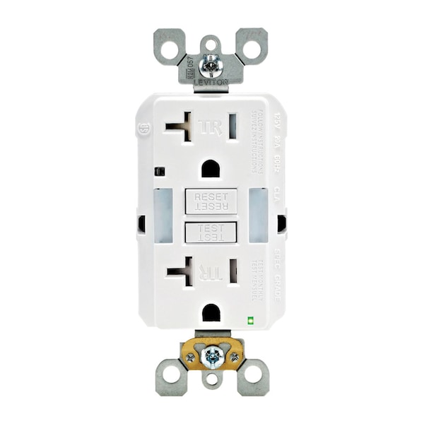 Leviton Leviton SmartlockPro 20 amps 125 V Duplex White GFCI Outlet 5-20R 1 pk - GFNL2-00W