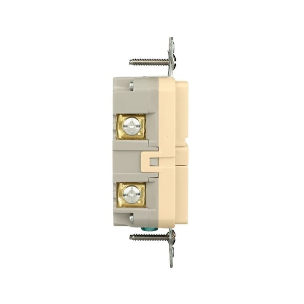 Eaton Wiring Devices Eaton GFCI Receptacle, 125 V, 20 A, NEMA: NEMA 5-20R, Back, Side Wiring, Ivory - GF20V-BX-L