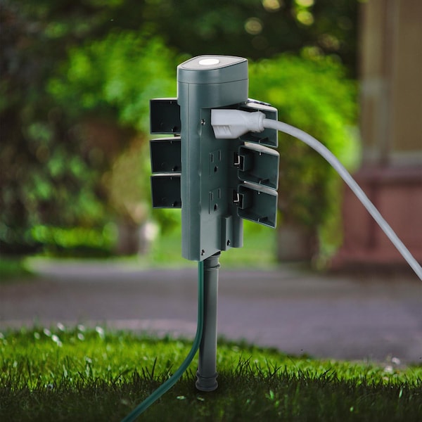 Feit Electric Feit Smart Home Outdoor 6 ft. L Green Smart-Enabled Outlet Stake 14/3 - PLUGWIFISTKWP