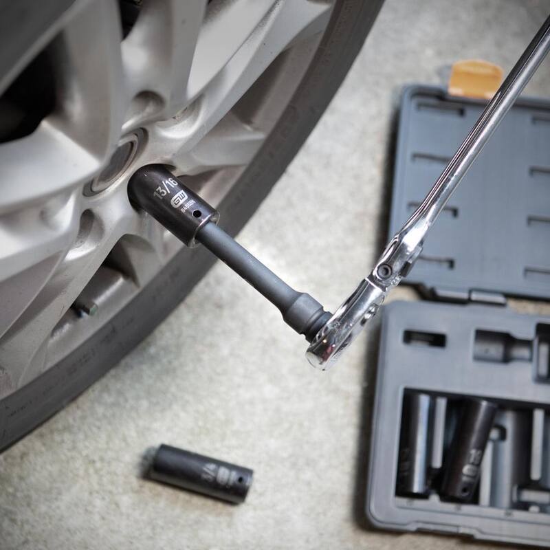 Juego de dados de impacto para tuercas profundas SAE/Métricas de 1/2 pulgadas de GEARWRENCH con estuche de almacenamiento (7 piezas) - 89083