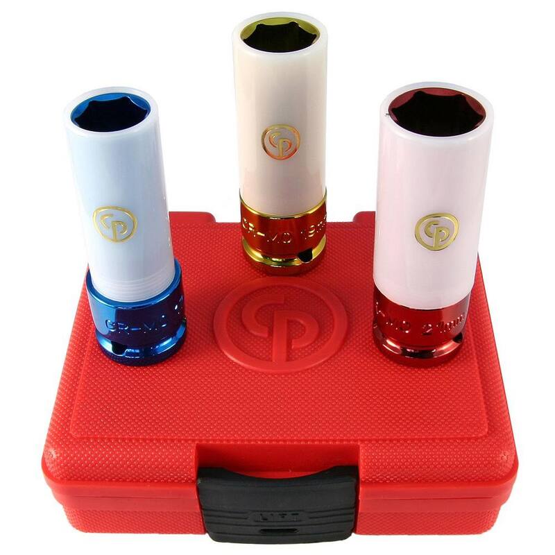 Chicago Pneumatic 1/2 pulg. Juego de Impacto Protector de Tuerca de Rueda con unidad Met (3 piezas) - CPTSS413WP