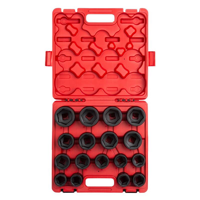SUNEX TOOLS Juego de 17 piezas de vasos de impacto métricos de servicio pesado de 3/4 de pulgada - 4684