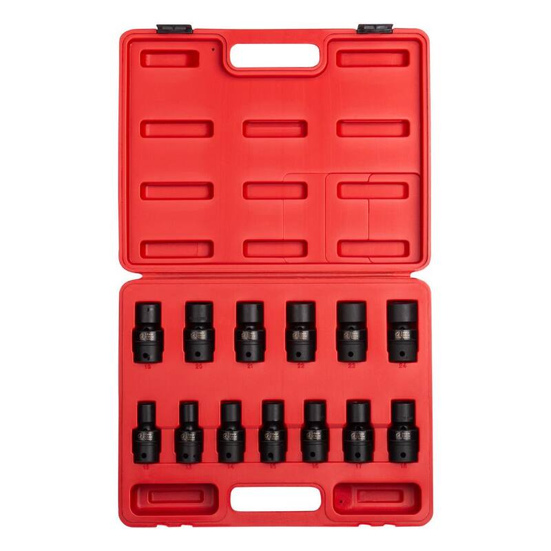 Juego de casquillos de impacto universal métricos de 1/2 pulgadas de SUNEX TOOLS (13 piezas) - 2665