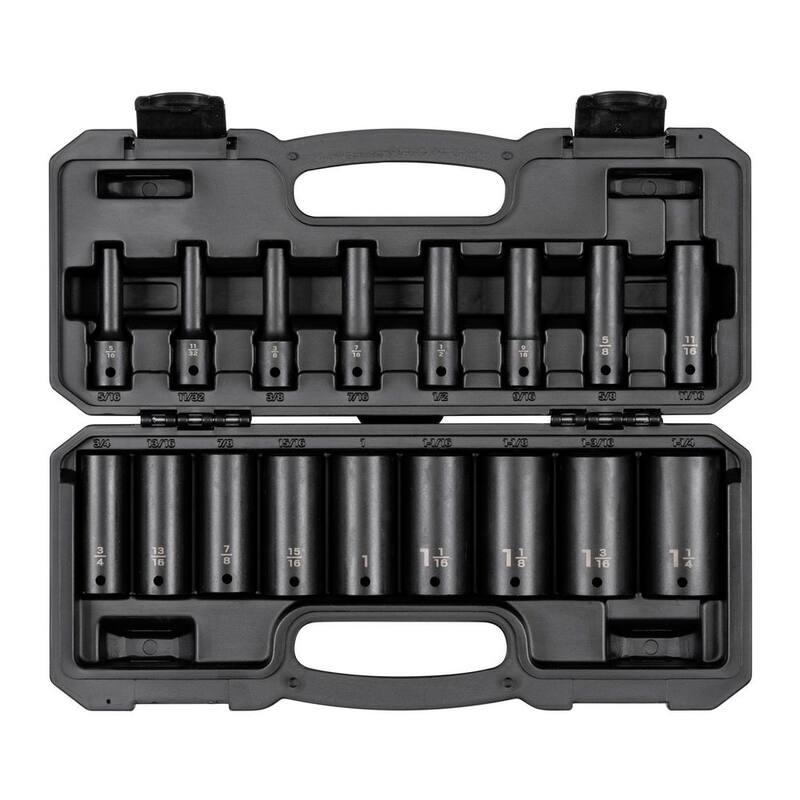 Juego de dados de impacto de 12 puntos de 1/2 pulgadas TEKTON, 17 piezas (5/16 - 1-1/4 pulgadas) - SID92337