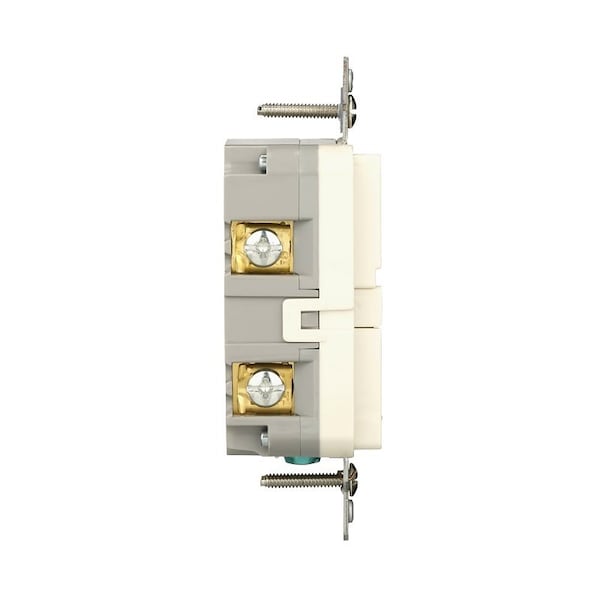 Receptáculo GFCI resistente a manipulaciones Eaton, 125 V, 15 A, NEMA: NEMA 5-15R, Cableado posterior y lateral, Almendra clara - TRGF15LA