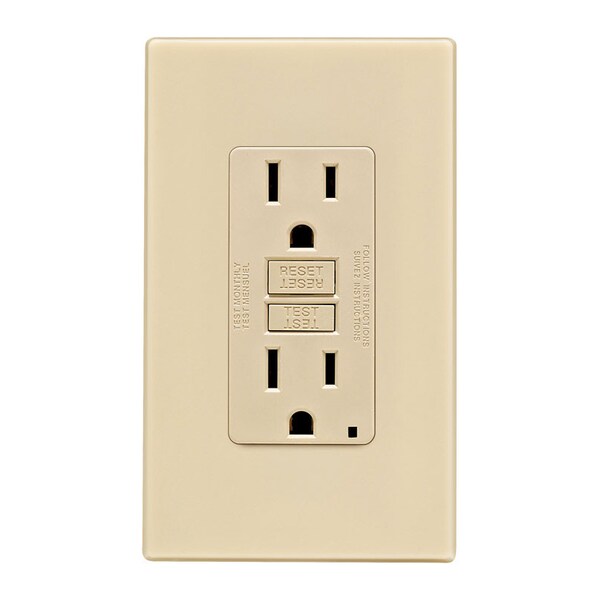 Leviton SmartlockPro Tomacorriente GFCI Dúplex Marfil 15 amperes 125 V 5-15R 1 pieza - C31-GFNT1-0PI