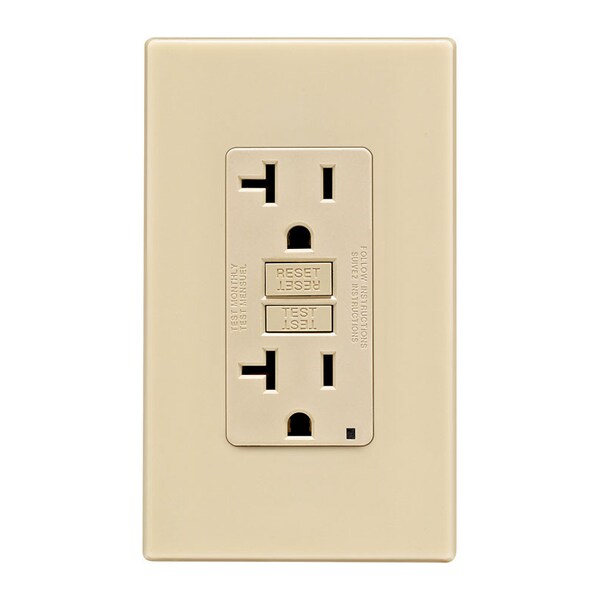 Leviton Salida GFCI de marfil de 20 amperios 125 V 5-20R 1 pk - GFNT2-0PI