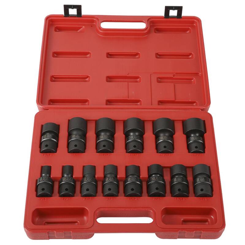 Juego de impacto de enchufes universales SAE de 1/2 pulgadas Sunex Tools (14 piezas) - 2644