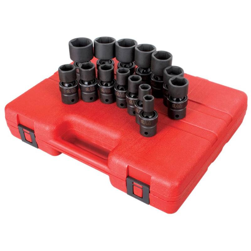 Juego de impacto de enchufes universales SAE de 1/2 pulgadas Sunex Tools (14 piezas) - 2644