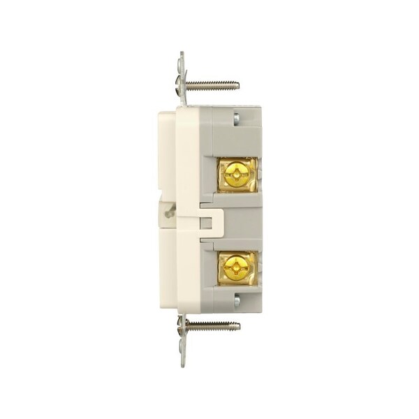 Receptáculo GFCI resistente a manipulaciones Eaton, 125 V, 20 A, NEMA: NEMA 5-20R, cableado posterior y lateral, almendra clara - TRGF20LA