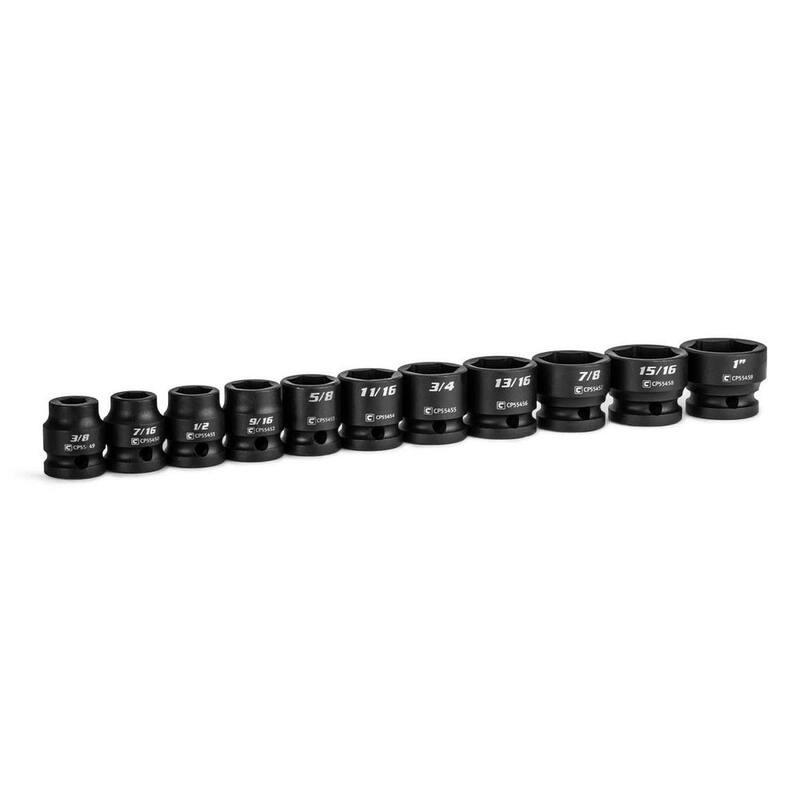 Juego de llaves de impacto cortas de 1/2 pulg. de Capri Tools (11 piezas) - CP55430S