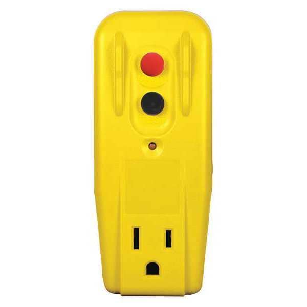 Enchufe GFCI Power First, amarillo, 15A, 5-15P, para interiores, 125VAC - 11X429