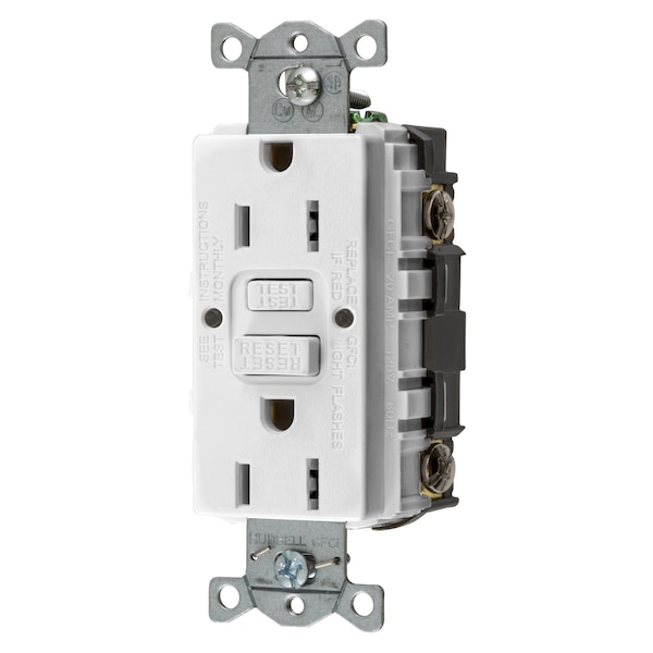 Productos de falla a tierra Hubbell Wiring Device-Kellems, Receptáculos GFCI estándar comercial, GFRST15WU - GFRST15WU