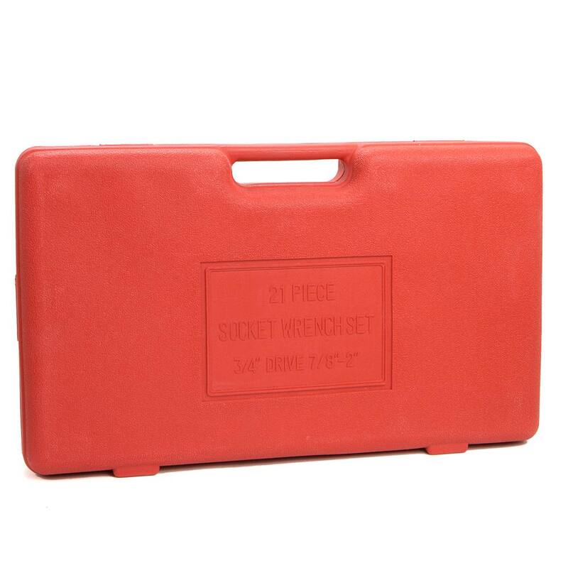 Juego de llaves de vaso de 3/4 de pulgada XtremepowerUS conjunto estándar de herramientas SAE (21 piezas) - 35706-H