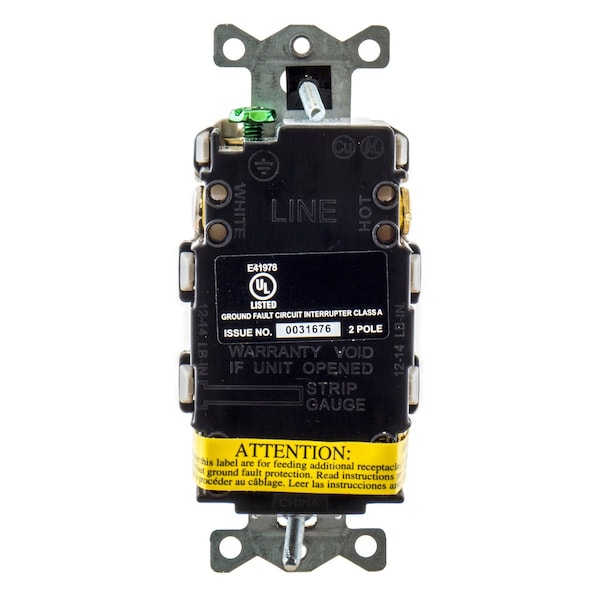 Hubbell Wiring Device-Kellems GFCI Receptacle, 15A, 125VAC, 5-15R, Gray - GFRTW15GRY