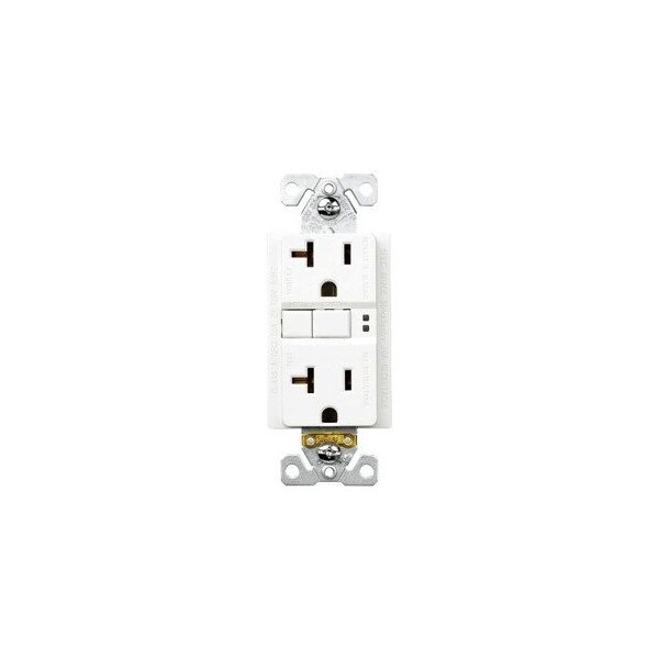 Tomacorrientes dobles GFCI Eaton 2P 20A 125V Blanco 3H  Uso rudo - SGF20W