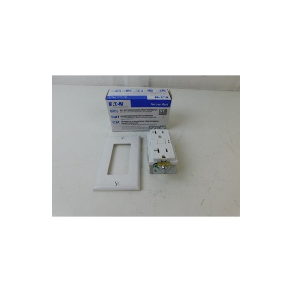 Tomacorrientes dobles GFCI Eaton 2P 20A 125V Blanco 3H  Uso rudo - SGF20W
