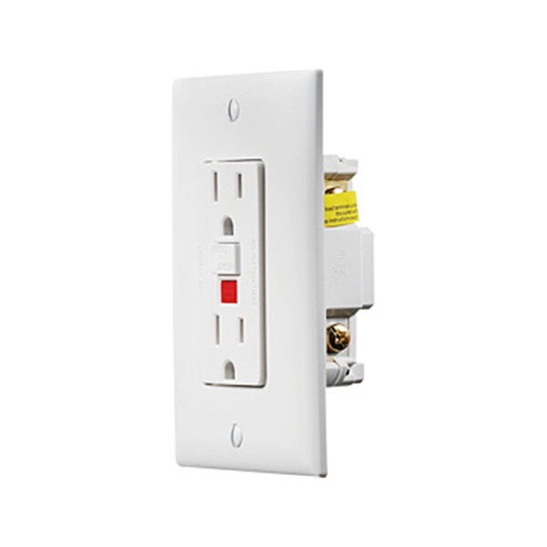 Tomacorriente GFCI Overtime S801 con placa de cubierta - Blanco