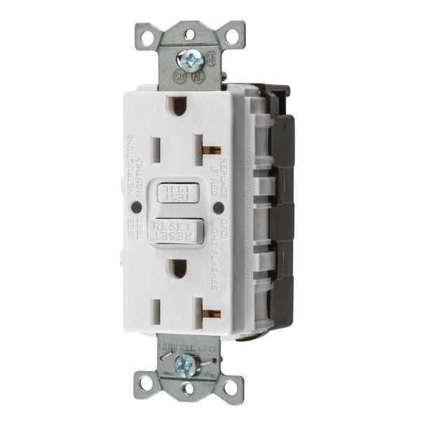 Receptáculo GFCI Hubbell Wiring Device-Kellems, 20A, 125VAC, 5-20R, Blanco - SNAPGF20W