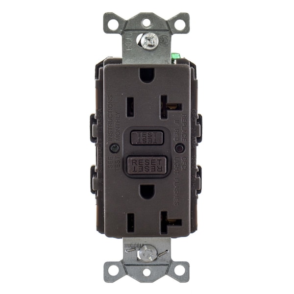 Receptáculo GFCI Hubbell Wiring Device-Kellems, 20A, 125VCA, 5-20R, color café - GFR20