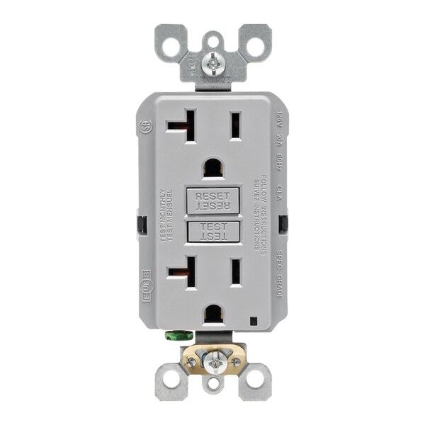 Leviton Leviton 20 amps 125 V Gray GFCI Outlet 5-20R 1 pk - GFNT2-KGY