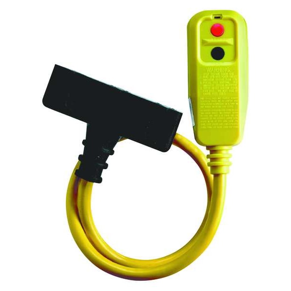 Protector de corriente con interruptor de falla a tierra y cordón, 2 ft., Amarillo, 15A, 120V - 5YL45