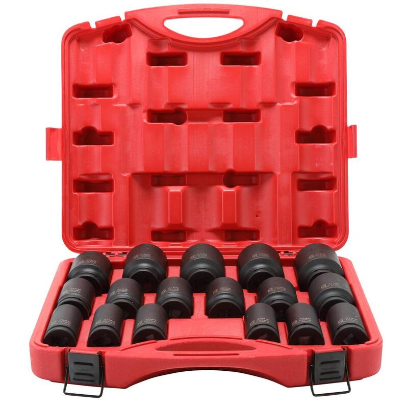Juego de 17 piezas de dados de impacto métricos profundos de 3/4 de pulgada de SUNEX TOOLS - 4686