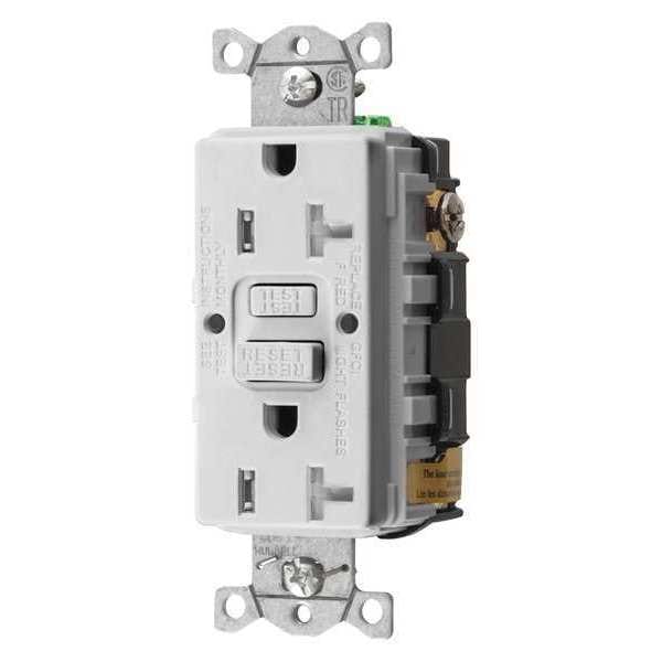 Receptáculo GFCI Hubbell Wiring Device-Kellems, Comercial, Blanco, 20A, 1 HP - GFRTR20W