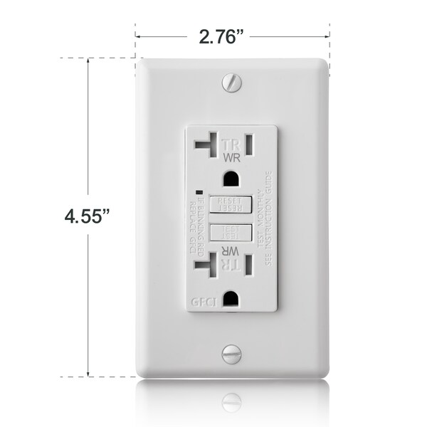 Tomacorriente GFCI de prueba automática 20A TR WR, blanco, paquete de 10 - GLS-20ATRWR-WH-10