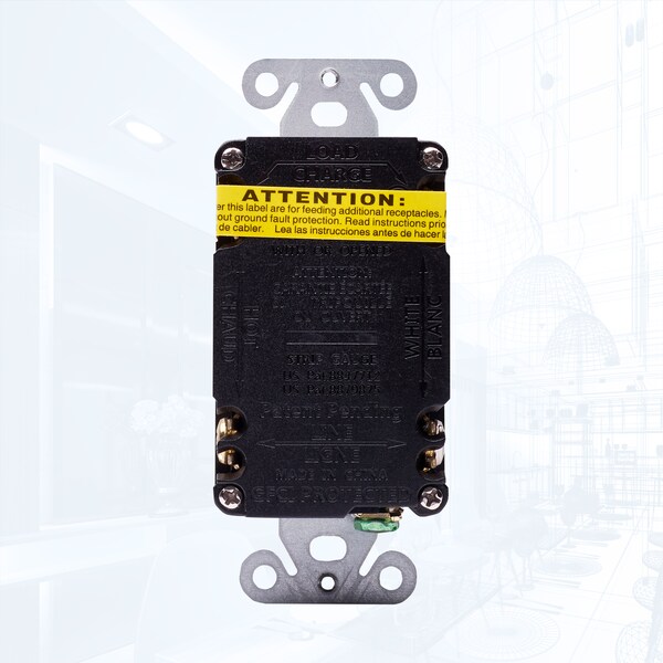 Enchufe receptor GFCI de 15A con autoprueba y placa de pared, color marfil - GLS-15ATR-IV