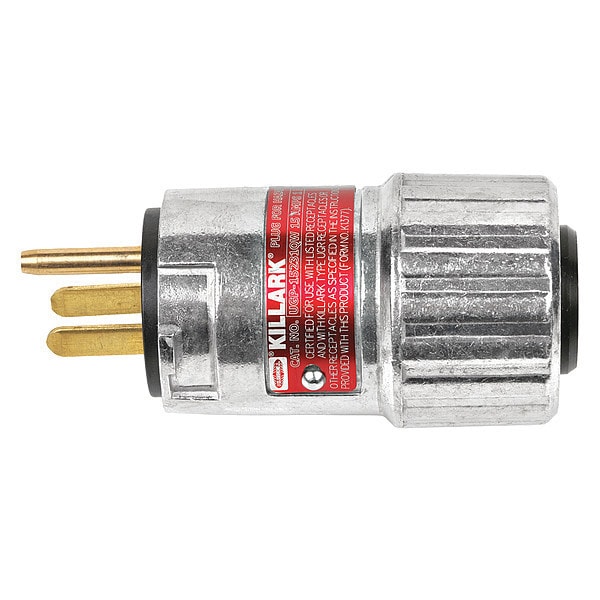 Hubbell Killark Plug, 125VAC, 60 Hz, 15A, 1 HP - UGP-15231QWWW