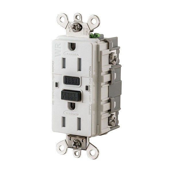 Receptáculo GFCI Hubbell Wiring Device-Kellems, 15A, 125VAC, 5-15R, Blanco - GFSG5262W