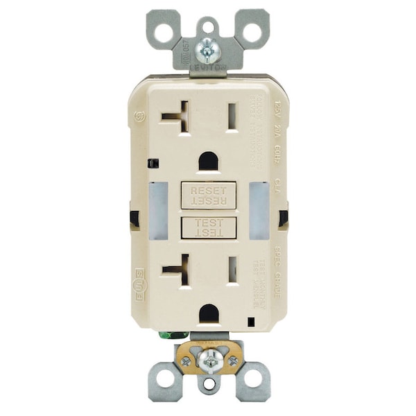 Leviton Leviton 20 amps 125 V Duplex Light Almond GFCI Outlet 5-20R 1 pk - GFNL2-00T