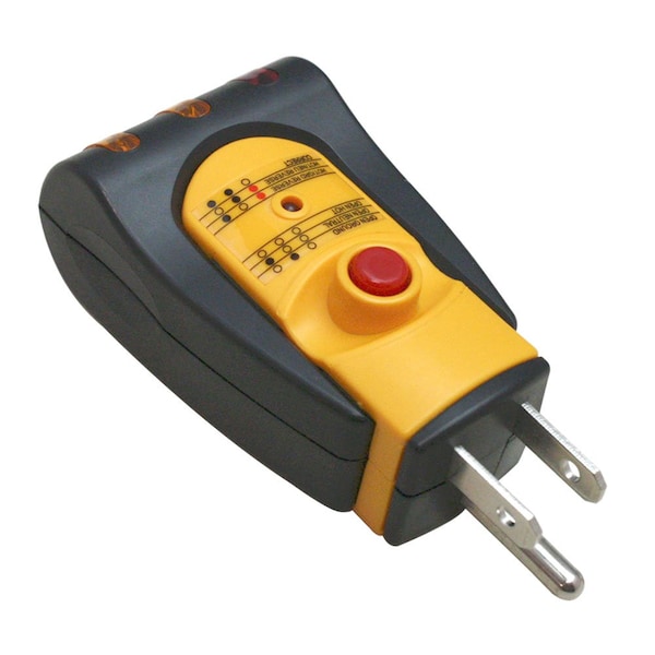 Probador de toma de corriente de pared para receptáculos eléctricos GFCI de 3 cables de Superior Electric - TR102T