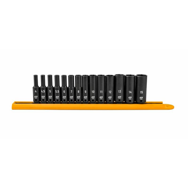 Set de 14 piezas de llaves de impacto métricas de 6 puntos para socket profundo de 1/4 de pulgada de GEARWRENCH - 84909