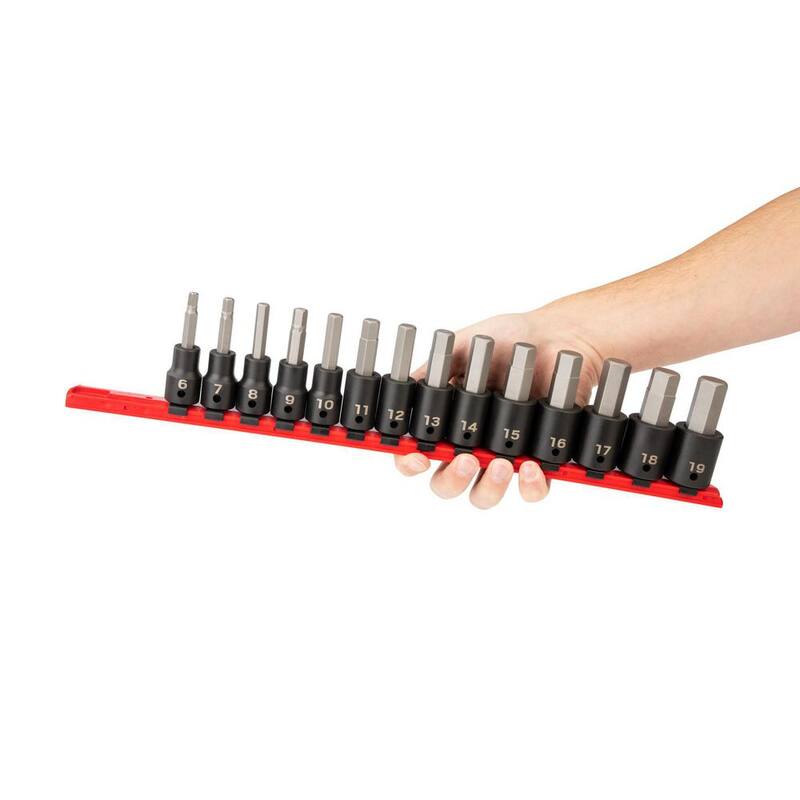 Juego de dados de impacto con puntas hexagonales TEKTON de 1/2 pulgadas (14 piezas) (6-19 mm) - SIB92101