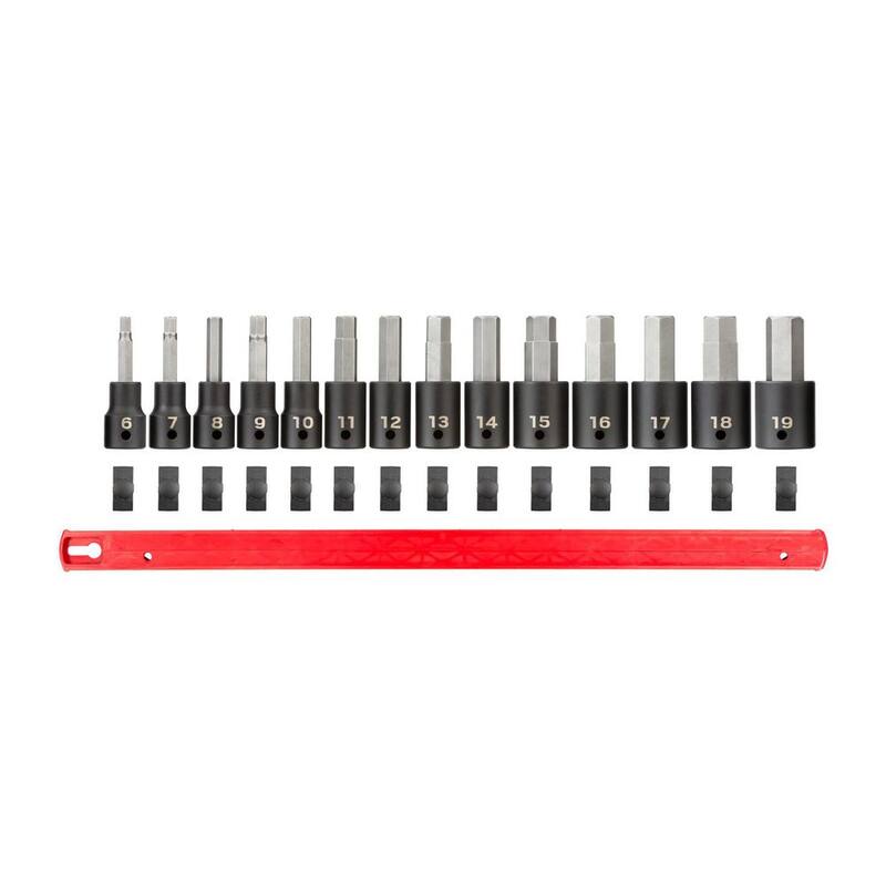 Juego de dados de impacto con puntas hexagonales TEKTON de 1/2 pulgadas (14 piezas) (6-19 mm) - SIB92101