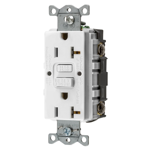 Hubbell Wiring Device-Kellems Productos de Falla a Tierra, Receptáculos estándar comerciales GFCI, GFRST20WU - GFRST20WU