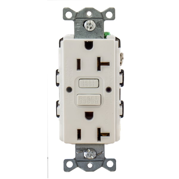 Hubbell Wiring Device-Kellems Productos de Falla a Tierra, Receptáculos estándar comerciales GFCI, GFRST20WU - GFRST20WU