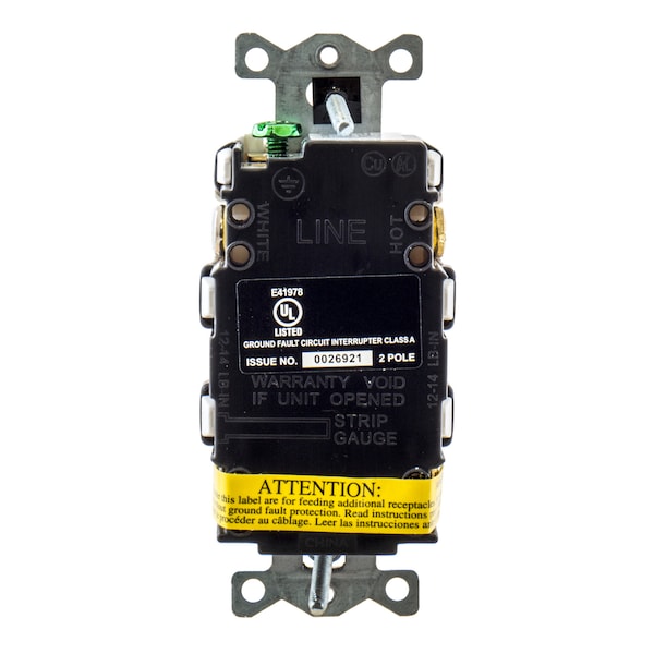 Hubbell Wiring Device-Kellems Productos de Falla a Tierra, Receptáculos estándar comerciales GFCI, GFRST20WU - GFRST20WU