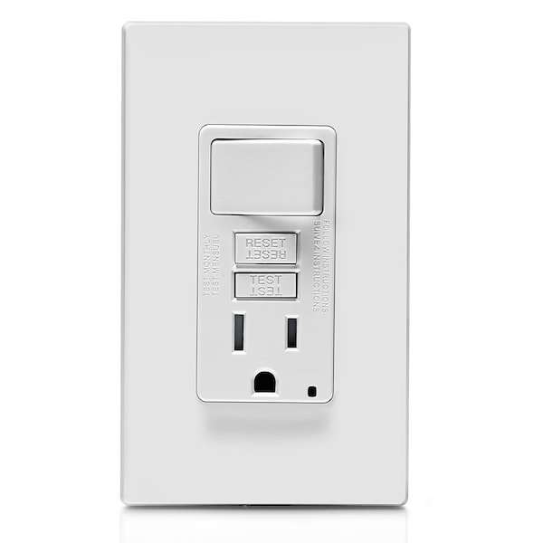 Interruptor Leviton, Receptáculo GFCI, 125Vca, 5-15R - GFSW1-W