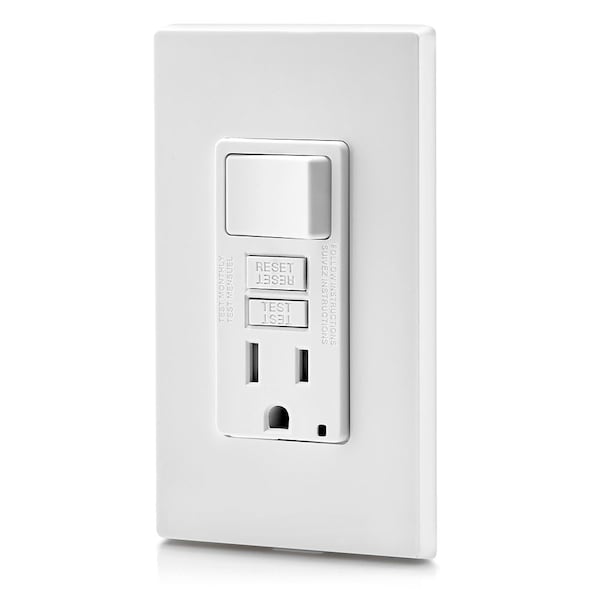 Interruptor Leviton, Receptáculo GFCI, 125Vca, 5-15R - GFSW1-W