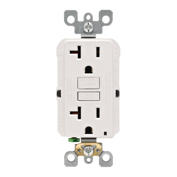 Leviton SmartlockPro 20 amperios 125 V Dúplex Blanco Salida GFCI 5-20R 1 pieza - GFNT2-0KW