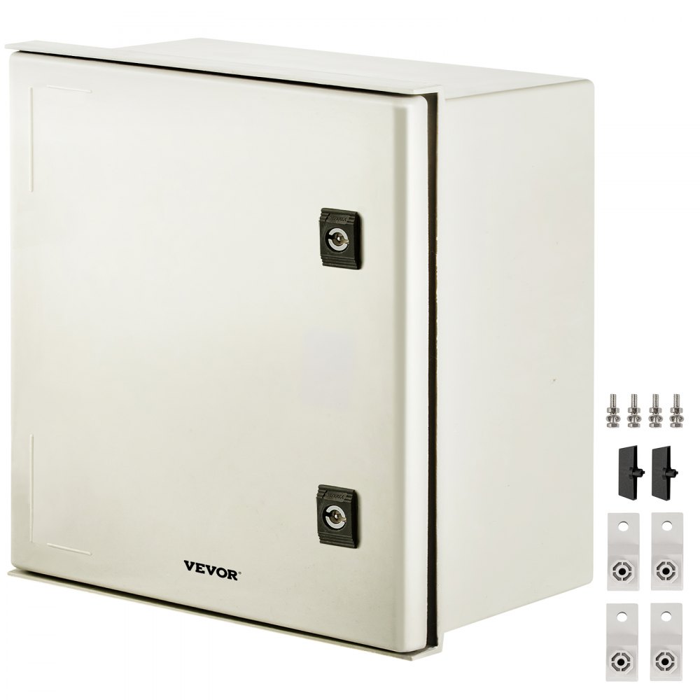 VEVOR NEMA Steel Enclosure, 16 x 16 x 8'' NEMA 4X Fiberglass Electrical Box, IP66 Waterproof & Dustproof, Outdoor/Indoor Electrical Junction Box, with Mounting Plate(40 x 40 x 20 cm) - DQXFSBLG40X40X201V0