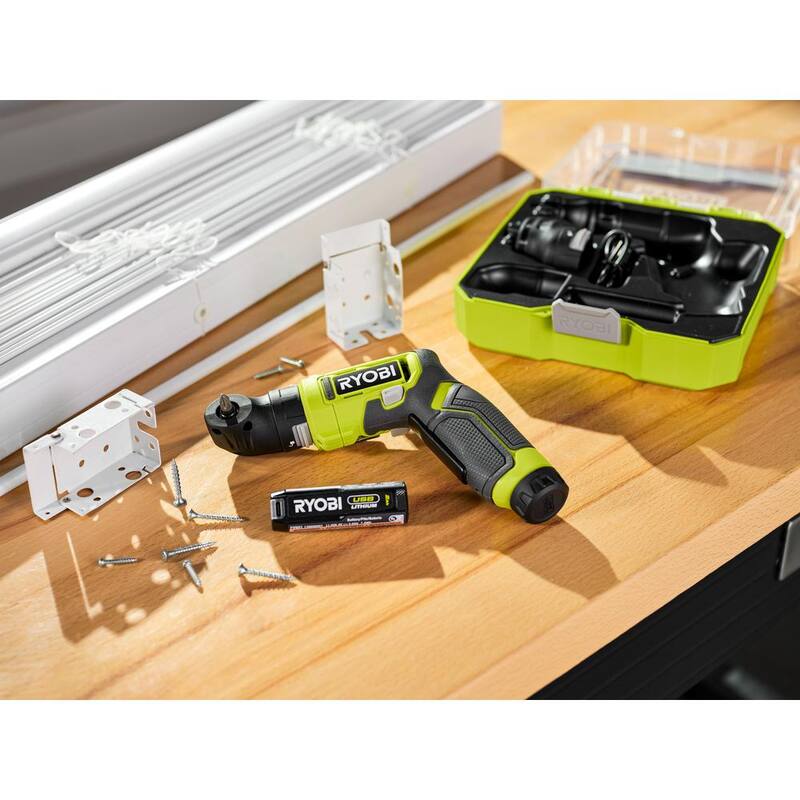 Destornillador multiusos RYOBI USB de litio con batería de 2.0 Ah y cable de carga con batería de litio USB de 3.0 Ah (paquete de 2) - FVD51K-FVB203